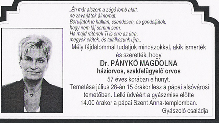 Dr. Pánykó Magdolna
